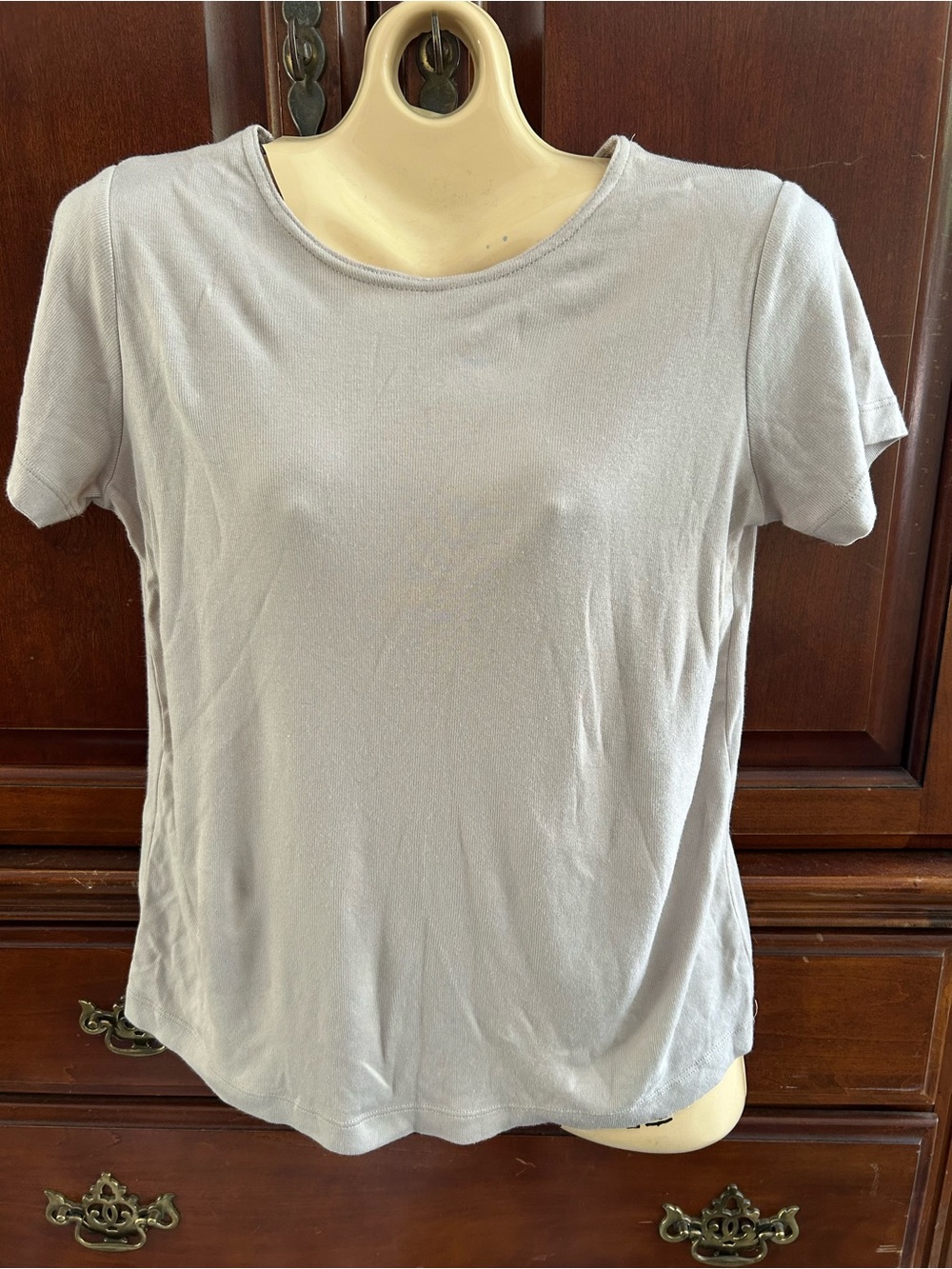 Clio Short Sleeve Crewneck Tee in Beige
